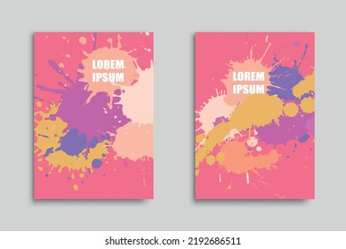 Cubre con salpicaduras de pintura para libros, revistas, catálogos.Ilustración vectorial.