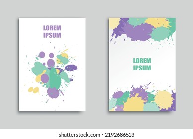 Covers with paint splashes for books, magazines, catalogs.Vector illustration.