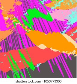 Covers with paintbrush pattern. abstract colorful brush strokes background. decorative red , purple, green,  orange hand drawn brush smears template for your design. vector illustration