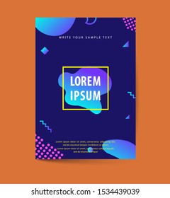covers set with Fluid shapes poster and modern hipster and memphis background colors. vector templates for placards, banners, flyers, presentations and annual reports.
