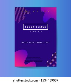covers set with Fluid shapes poster and hipster memphis background colors.