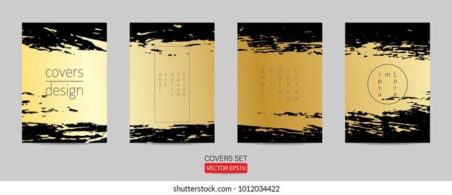 covers set. poster template grunge design. banner template for promotion hand drawn painted scratched vector Illustrations template of Grunge abstract background brush texture promotion. Eps10 vector