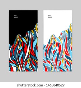 Covers set with wave colorful patterns. Perfect for cover design, posters, books, greeting cards