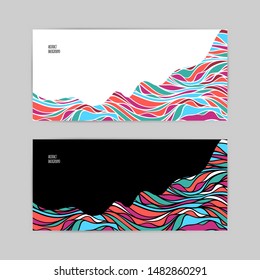 Covers set with wave colorful patterns. Perfect for cover design, posters, books, greeting cards