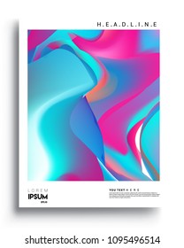 Covers template with liquid color, liquid colorful shapes. elegant design for cover and abstract background