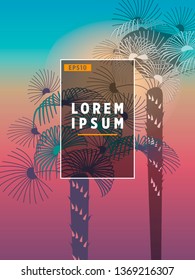 Covers templates with palm trees. For all occasions to relax. For advertising, sales, discounts, super offers. 10 eps