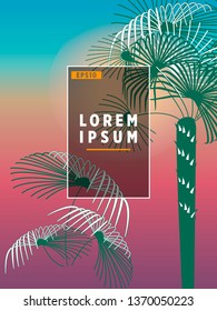 Covers templates with palm trees. For all occasions to relax. For advertising, sales, discounts, super offers. 10 eps