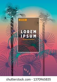 Covers templates with palm trees. For all occasions to relax. For advertising, sales, discounts, super offers. 10 eps