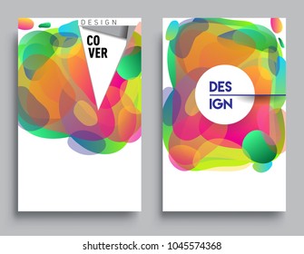 Covers templates set with Abstract colorful background design, abstract style graphic geometric elements. Applicable for placards, brochures, posters, covers and banners.