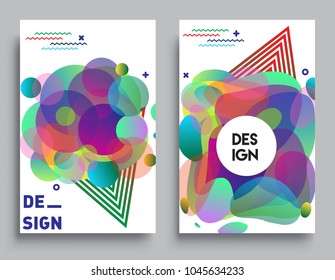 Covers templates set with Abstract colorful background design, abstract style graphic geometric elements. Applicable for placards, brochures, posters, covers and banners.