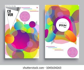 Covers templates set with Abstract colorful background design, abstract style graphic geometric elements. Applicable for placards, brochures, posters, covers and banners.