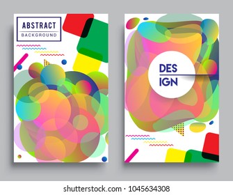 Covers templates set with Abstract colorful background design, abstract style graphic geometric elements. Applicable for placards, brochures, posters, covers and banners.