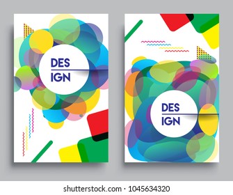 Covers templates set with Abstract colorful background design, abstract style graphic geometric elements. Applicable for placards, brochures, posters, covers and banners.