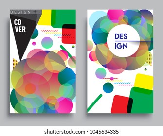 Covers templates set with Abstract colorful background design, abstract style graphic geometric elements. Applicable for placards, brochures, posters, covers and banners.