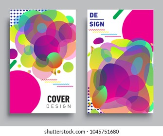 Covers templates set with Abstract colorful background design, abstract style graphic geometric elements. Applicable for placards, brochures, posters, covers and banners.