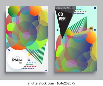 Covers templates set with Abstract colorful background design, abstract style graphic geometric elements. Applicable for placards, brochures, posters, covers and banners.