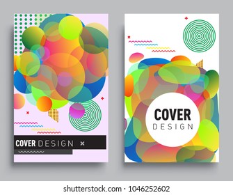 Covers templates set with Abstract colorful background design, abstract style graphic geometric elements. Applicable for placards, brochures, posters, covers and banners.