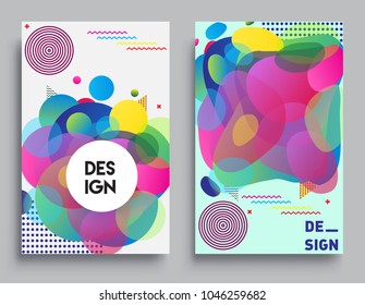 Covers templates set with Abstract colorful background design, abstract style graphic geometric elements. Applicable for placards, brochures, posters, covers and banners.