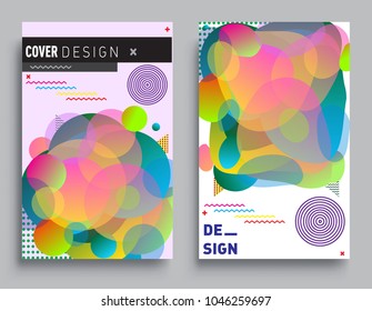 Covers templates set with Abstract colorful background design, abstract style graphic geometric elements. Applicable for placards, brochures, posters, covers and banners.