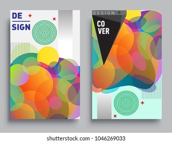 Covers templates set with Abstract colorful background design, abstract style graphic geometric elements. Applicable for placards, brochures, posters, covers and banners.