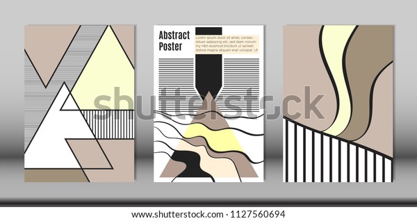 Covers Templates Set Bauhaus Graphic Geometric Stock Vector Royalty Free