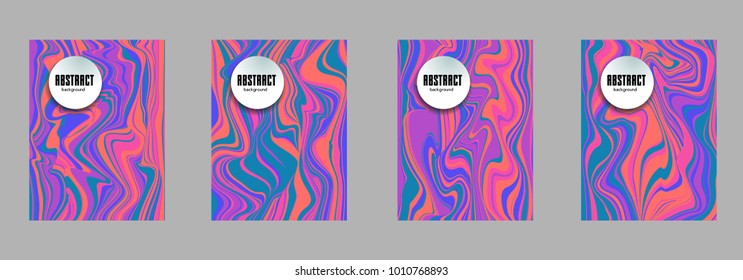 Covers templates set with bauhaus, memphis and hipster style graphic geometric elements. Applicable for placards, brochures, posters, covers and banners.