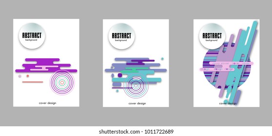 Covers templates set with bauhaus, memphis and hipster style graphic geometric elements. Applicable for placards, brochures, posters, covers and banners.
