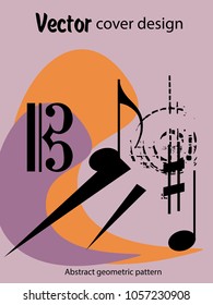 Covers templates set with bauhaus, memphis and hipster style graphic geometric elements and music notes. Applicable for placards, brochures, posters, covers and banners.
