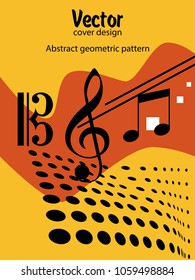 Covers templates set with bauhaus, memphis and hipster style graphic geometric elements and music notes. Applicable for placards, brochures, posters, covers and banners.