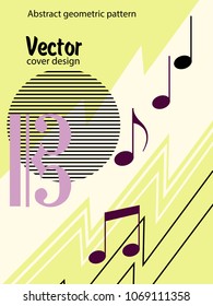 Covers templates set with bauhaus, memphis and hipster style graphic geometric elements. Applicable for placards, brochures, posters, covers and banners.