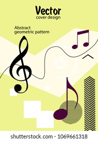 Covers templates set with bauhaus, memphis and hipster style graphic geometric elements. Applicable for placards, brochures, posters, covers and banners.