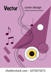 Covers templates set with bauhaus, memphis and hipster style graphic geometric elements. Applicable for placards, brochures, posters, covers and banners.