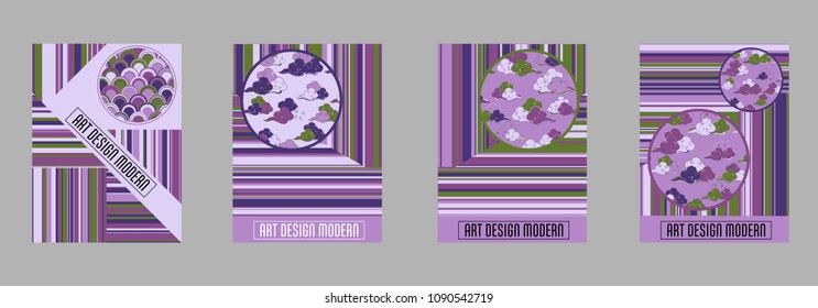 Covers templates set with bauhaus, memphis and hipster style graphic geometric elements and music notes. Applicable for placards, brochures, posters, covers and banners.