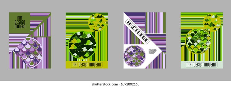 Covers templates set with bauhaus, memphis and hipster style graphic geometric elements. Applicable for placards, brochures, posters, covers and banners.