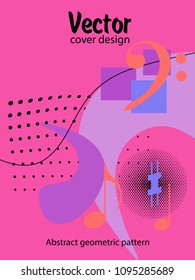 Covers templates set with bauhaus, memphis and hipster style graphic geometric elements. Applicable for placards, brochures, posters, covers and banners.