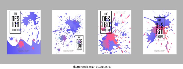 Covers templates set with bauhaus, memphis and hipster style graphic geometric elements. Applicable for placards, brochures, posters, covers and banners.