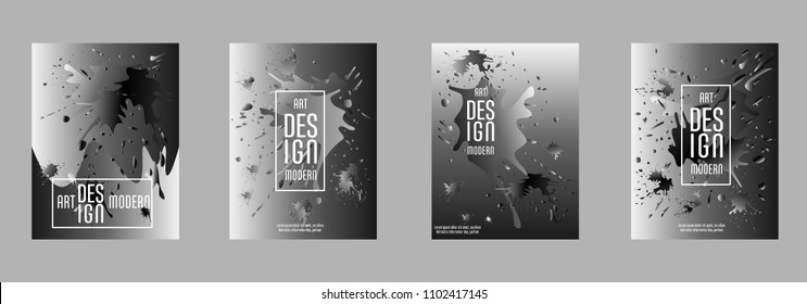 Covers templates set with bauhaus, memphis and hipster style graphic geometric elements. Applicable for placards, brochures, posters, covers and banners.