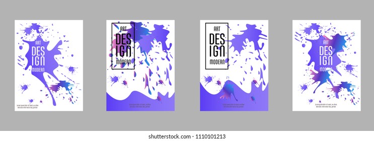 Covers templates set with bauhaus, memphis and hipster style graphic geometric elements. Applicable for placards, brochures, posters, covers and banners.