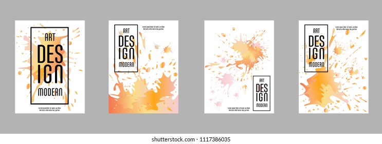 Covers templates set with bauhaus, memphis and hipster style graphic geometric elements. Applicable for placards, brochures, posters, covers and banners.
