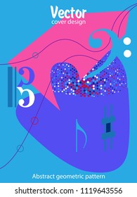 Covers templates set with bauhaus, memphis and hipster style graphic geometric elements. Applicable for placards, brochures, posters, covers and banners.