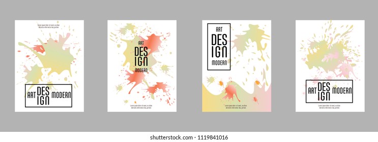 Covers templates set with bauhaus, memphis and hipster style graphic geometric elements. Applicable for placards, brochures, posters, covers and banners.