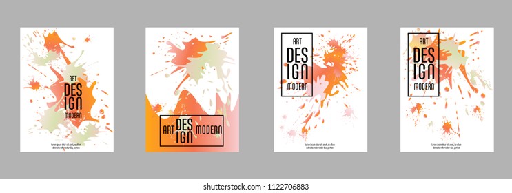 Covers templates set with bauhaus, memphis and hipster style graphic geometric elements. Applicable for placards, brochures, posters, covers and banners.