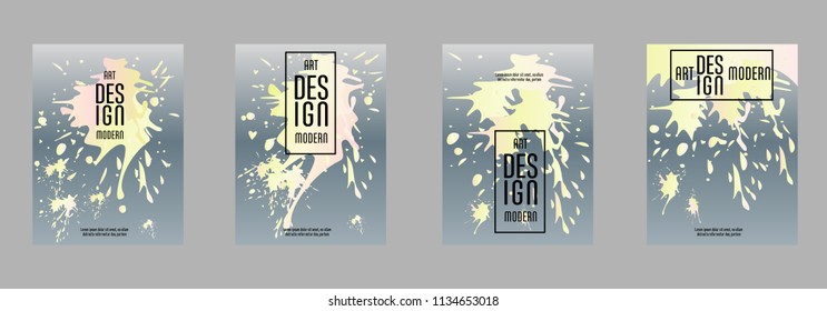 Covers templates set with bauhaus, memphis and hipster style graphic geometric elements. Applicable for placards, brochures, posters, covers and banners.