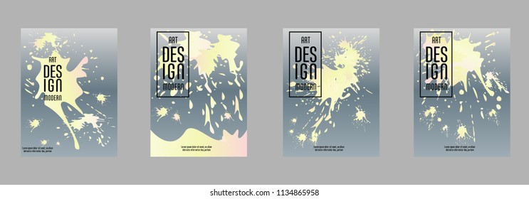 Covers templates set with bauhaus, memphis and hipster style graphic geometric elements. Applicable for placards, brochures, posters, covers and banners.