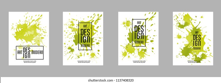 Covers templates set with bauhaus, memphis and hipster style graphic geometric elements. Applicable for placards, brochures, posters, covers and banners.