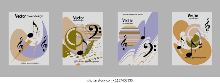 Covers templates set with bauhaus, memphis and hipster style graphic geometric elements. Applicable for placards, brochures, posters, covers and banners.