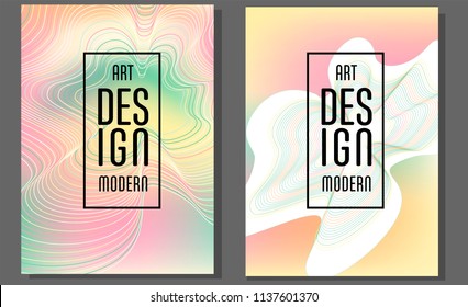 Covers templates set with bauhaus, memphis and hipster style graphic geometric elements. Applicable for placards, brochures, posters, covers and banners.