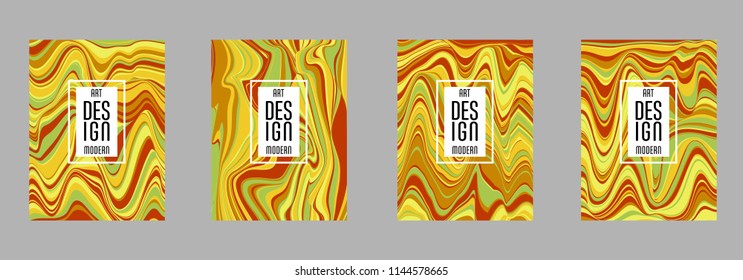 Covers templates set with bauhaus, memphis and hipster style graphic geometric elements. Applicable for placards, brochures, posters, covers and banners.