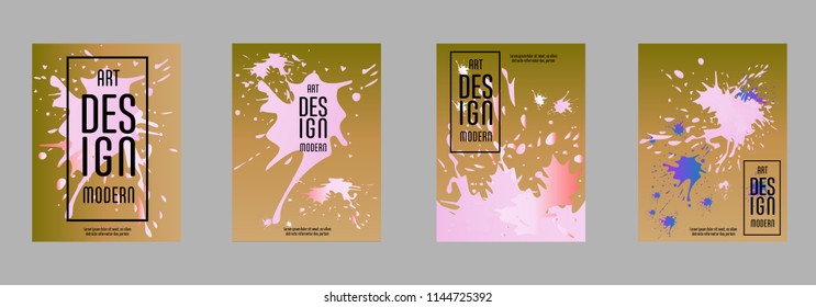 Covers templates set with bauhaus, memphis and hipster style graphic geometric elements. Applicable for placards, brochures, posters, covers and banners.