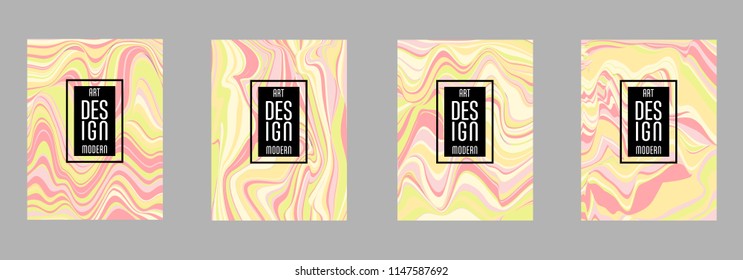 Covers templates set with bauhaus, memphis and hipster style graphic geometric elements. Applicable for placards, brochures, posters, covers and banners.